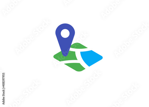 Obraz na płótnie map location icon with pin. navigation place pictorgram. vector illustration icon w salonie