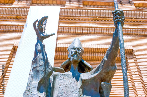 The modern San Valero statue, Zaragoza, Spain photo