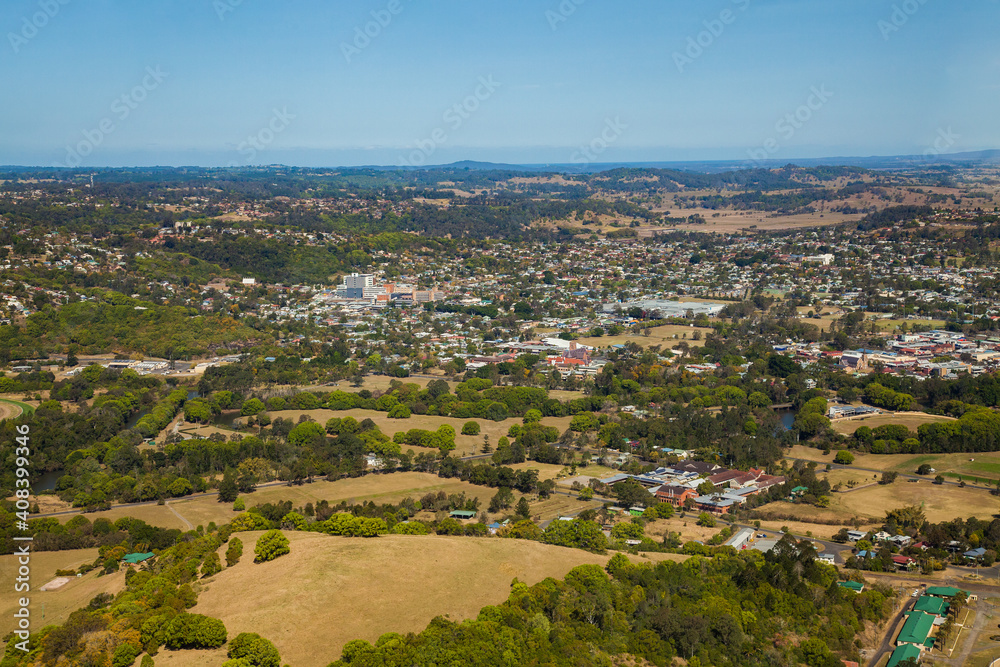 Aerial of houses spread out over Aussie town Aerial of houses spread out over Aussie town