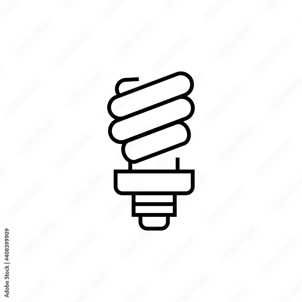 Recyclable Light bulb icon. Garbage recycle vector illustration. Isolated contour of cleaning on white background. Recyclable Light bulb icon. Garbage recycle vector illustration. Isolated contour of cleaning on white background.