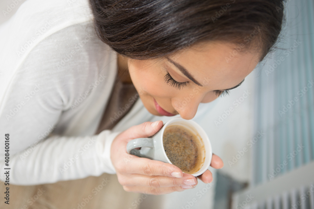beautiful woman hands holding hot cup of coffee beautiful woman hands holding hot cup of coffee