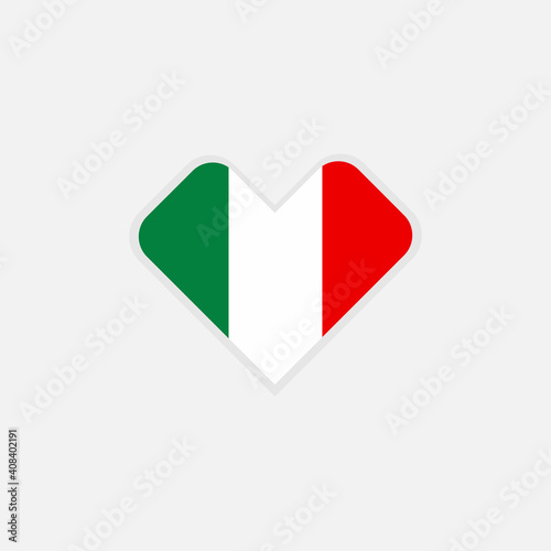 Free Download Love Italy symbol. Heart flag icon. Vector illustration. - GFXLoad