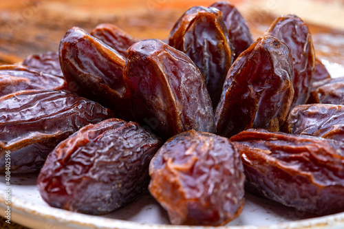 Dried sweet sugar free dates medjoul fruits from Israel