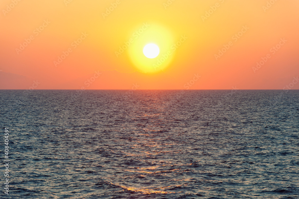 Aegean Sea horizon at sunset Aegean Sea horizon at sunset
