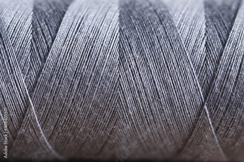 Close-up view of silver string spool photo