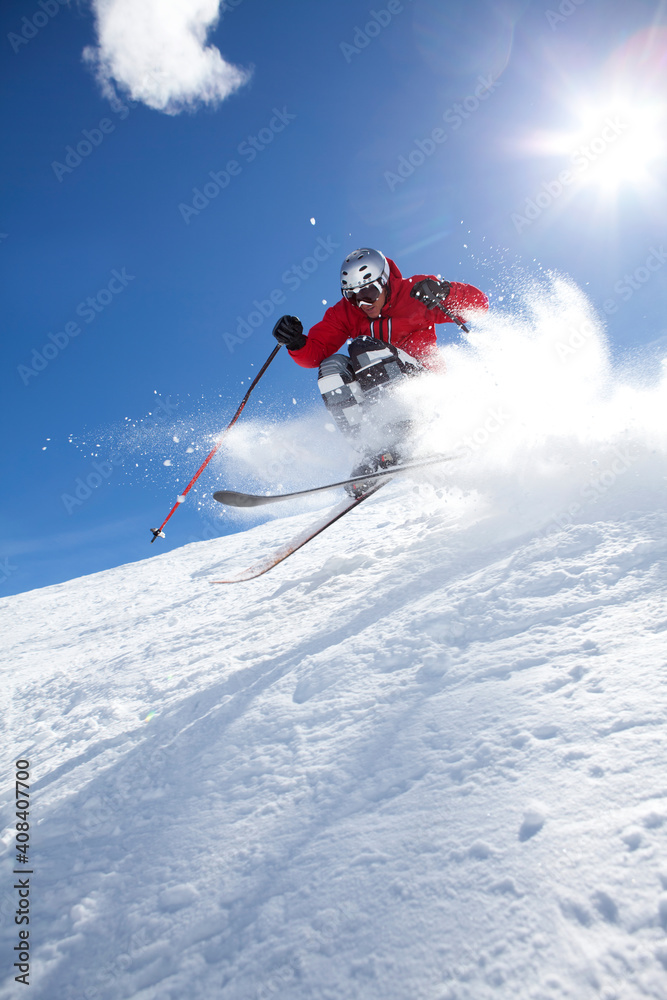 USA, Colorado, Telluride, Downhill skiing USA, Colorado, Telluride, Downhill skiing