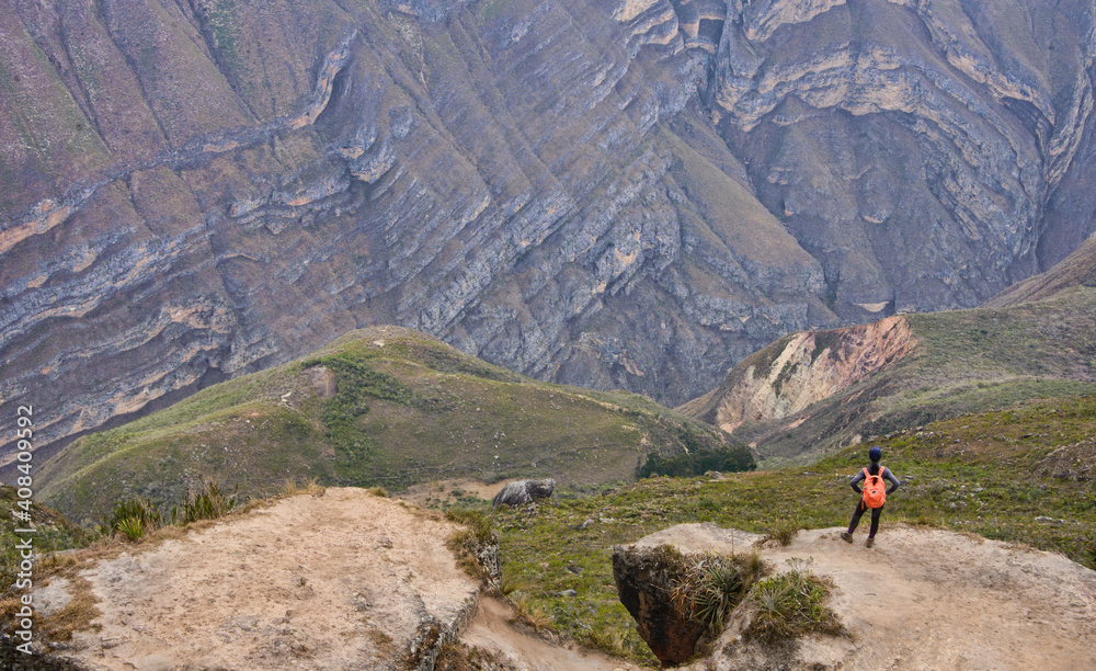 Trekking into the beautiful Sonche Canyon at Huancas, Chachapoyas, Amazonas, Peru