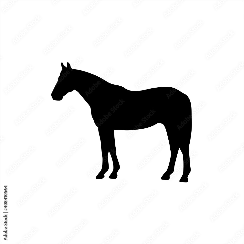 Fototapeta premium silhouette of a horse. raster illustration 