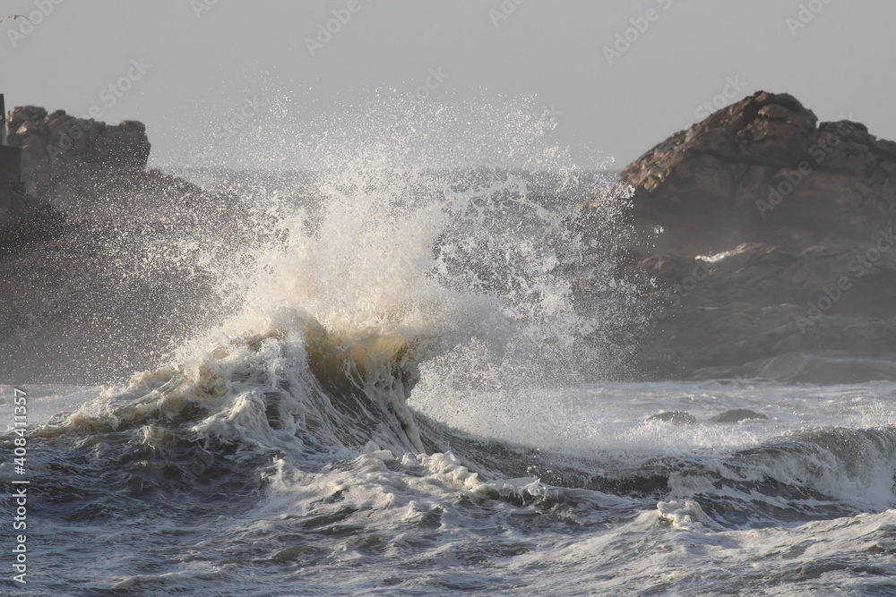 Naklejka premium Sea wave splash