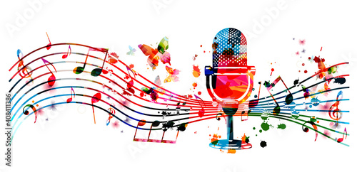 Audio podcast concept, podcast recording, online show, live streaming, broadcasting colorful vector illustration design
