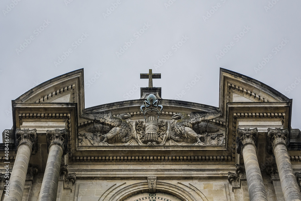 Fototapeta premium Nancy Cathedral (Cathedral of Our Lady of the Annunciation and St. Sigisbert) - Roman Catholic Church located in town of Nancy, Lorraine, France. Nancy Cathedral erected in the XVIII century.