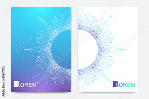 Modern Health care cover template design for a report and medical brochure design, flyer, leaflets for printing presentation Covid 19, coronavirus. Pandemic or epidemic concept. Vector illustration.