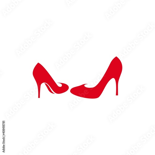 Woman shoe ,High Heel logo icon design vector