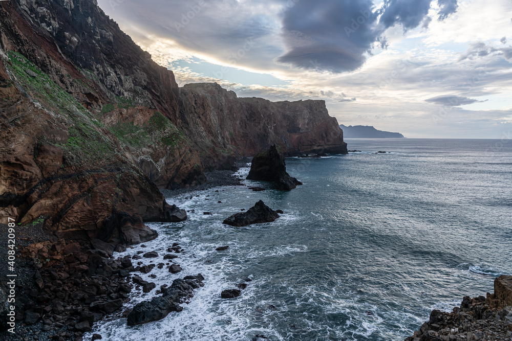 Cliffs of Ponta de Sao Lourenco in Madeira island, Portugal.