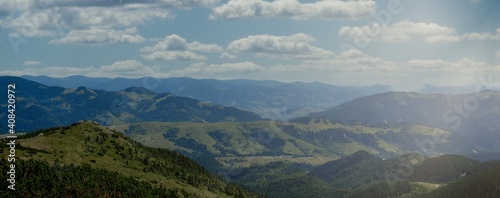 Panorama of Carpathian mountains in summer sunny day. Beauty world. Large resolution © volody10