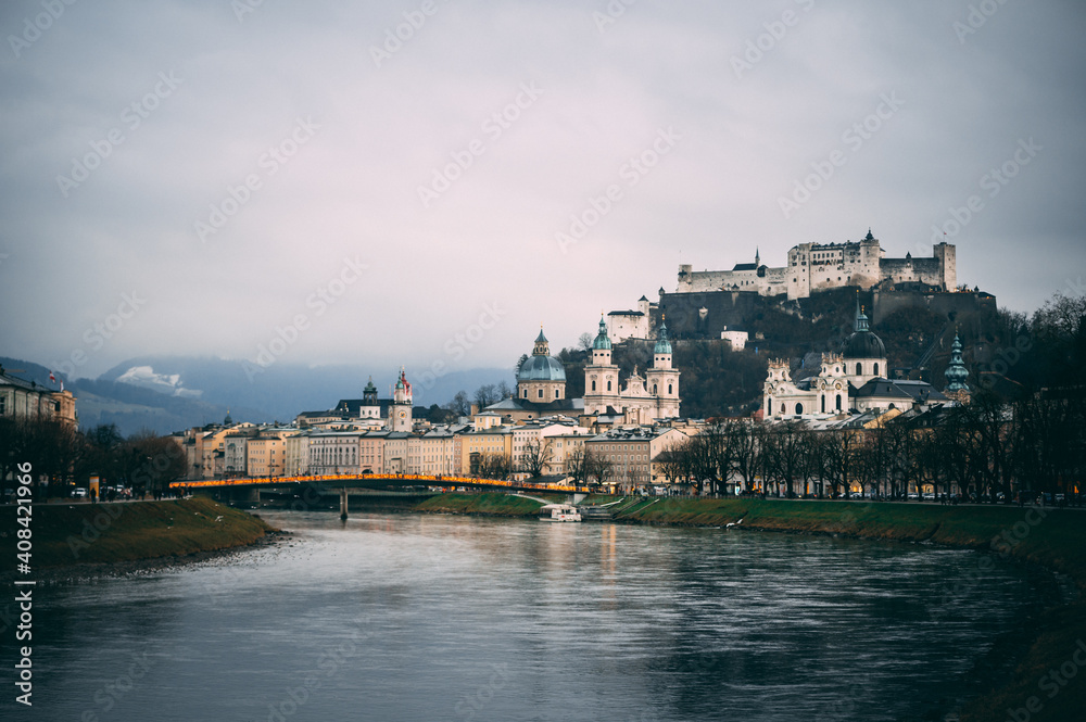 Fototapeta premium city castle and charles bridge