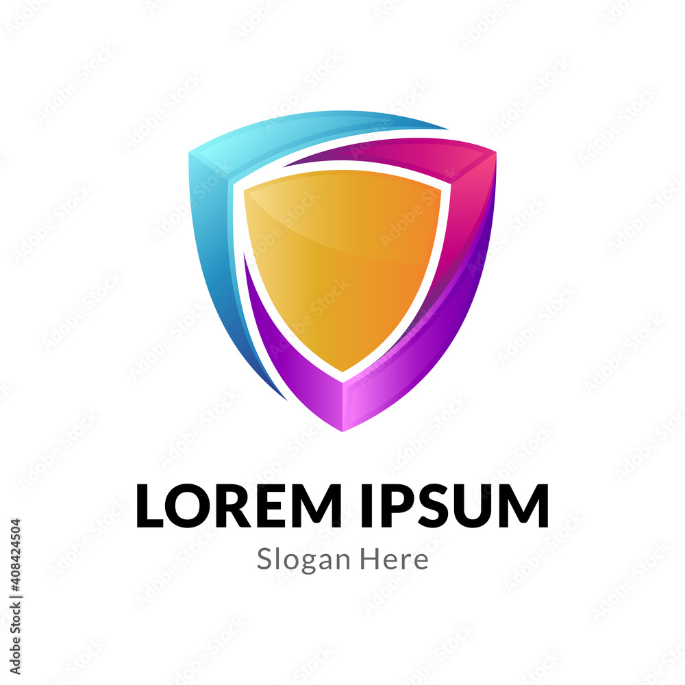 Naklejka premium Shield frame business logo template ready for use