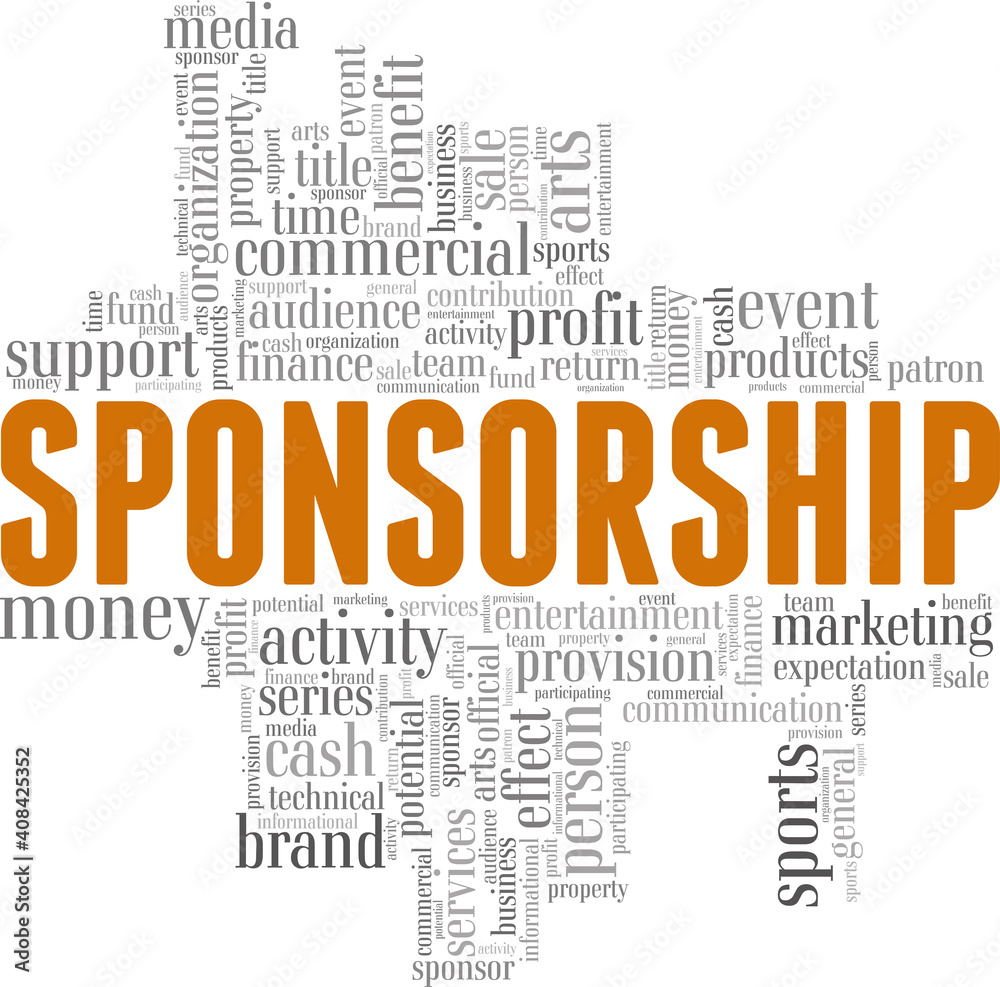 Fototapeta premium Sponsorship vector illustration word cloud isolated on a white background.