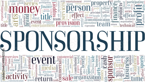 Sponsorship vector illustration word cloud isolated on a white background.