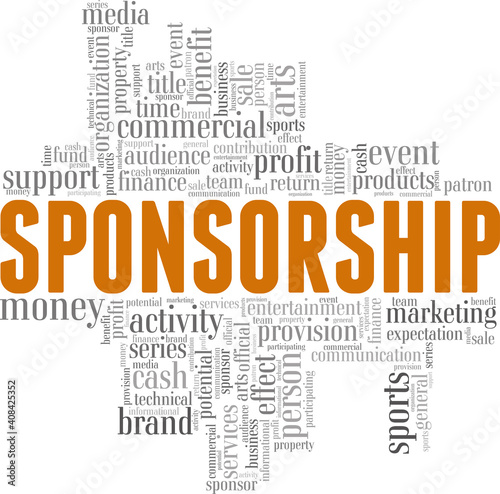 Sponsorship vector illustration word cloud isolated on a white background.