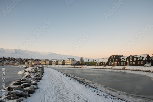 Town of Akureyri in North Iceland photo