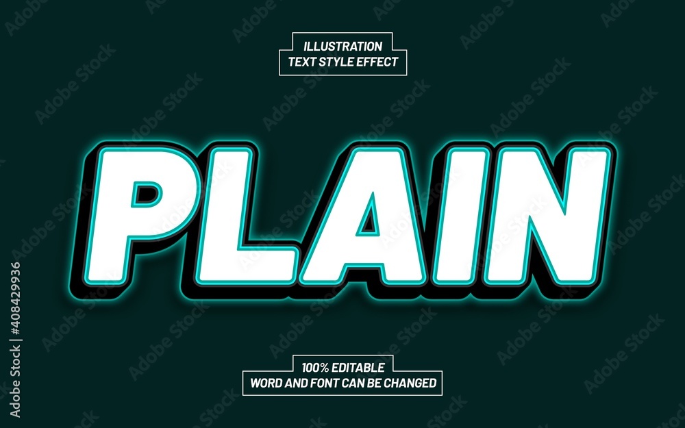Template Text Effect Style For Different Use Header, Typeface, Title.