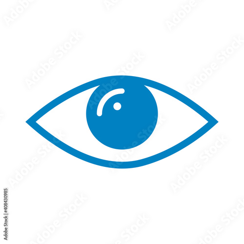 Auge - Icon, Symbol, Piktogramm, grafisches Element - Vektor - blau