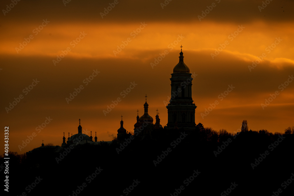 Kiev Pechersk Lavra at sunset..