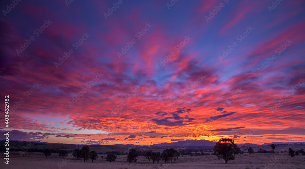 Beautiful sunrise over Westbrook/Glendonbook area ,near Singleton in the Hunter Valley of N.S.W. Australia. Beautiful sunrise over Westbrook/Glendonbook area ,near Singleton in the Hunter Valley of N.S.W. Australia.