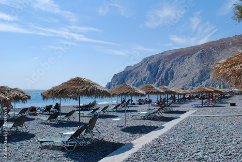 beach with umbrellas