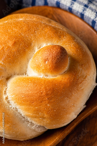 Delicious fresh baked knot bread roll