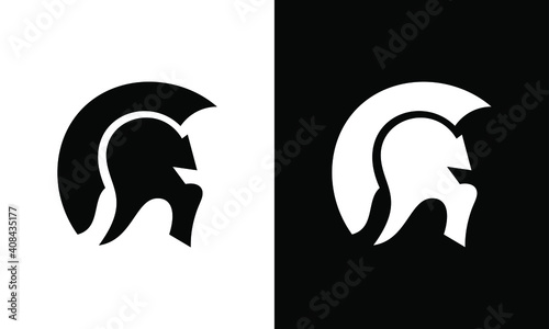 Greek Sparta / Spartan Helmet Warrior logo design