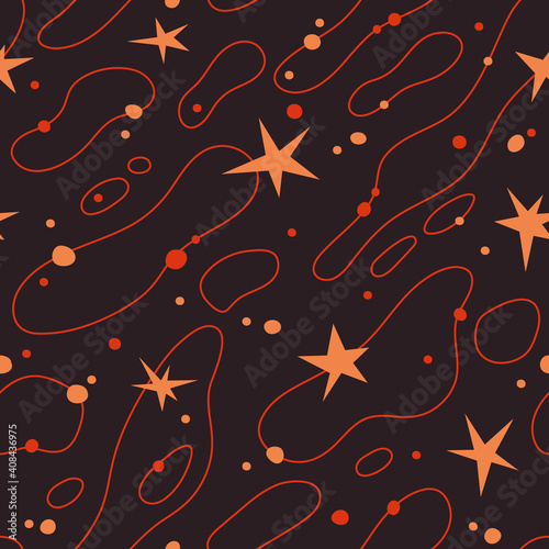 Vector seamless pattern with stars. Milky way illustration