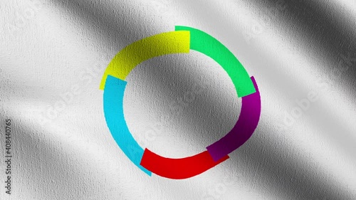 Seamless Loop 4K VDO. Flag of Francophonie. 3D rendering illustration of waving sign symbol. photo