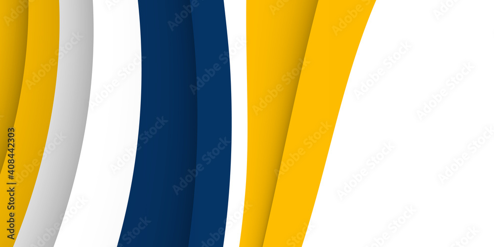 Abstract background with modern futuristic graphic. Yellow background with stripes. Dotted texture poster design, yellow and blue banner. Geometric pattern template with yellow solar effect. Vector