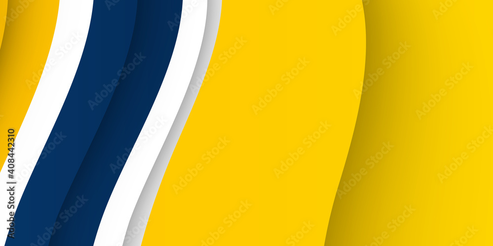 Abstract background with modern futuristic graphic. Yellow background with stripes. Dotted texture poster design, yellow and blue banner. Geometric pattern template with yellow solar effect. Vector