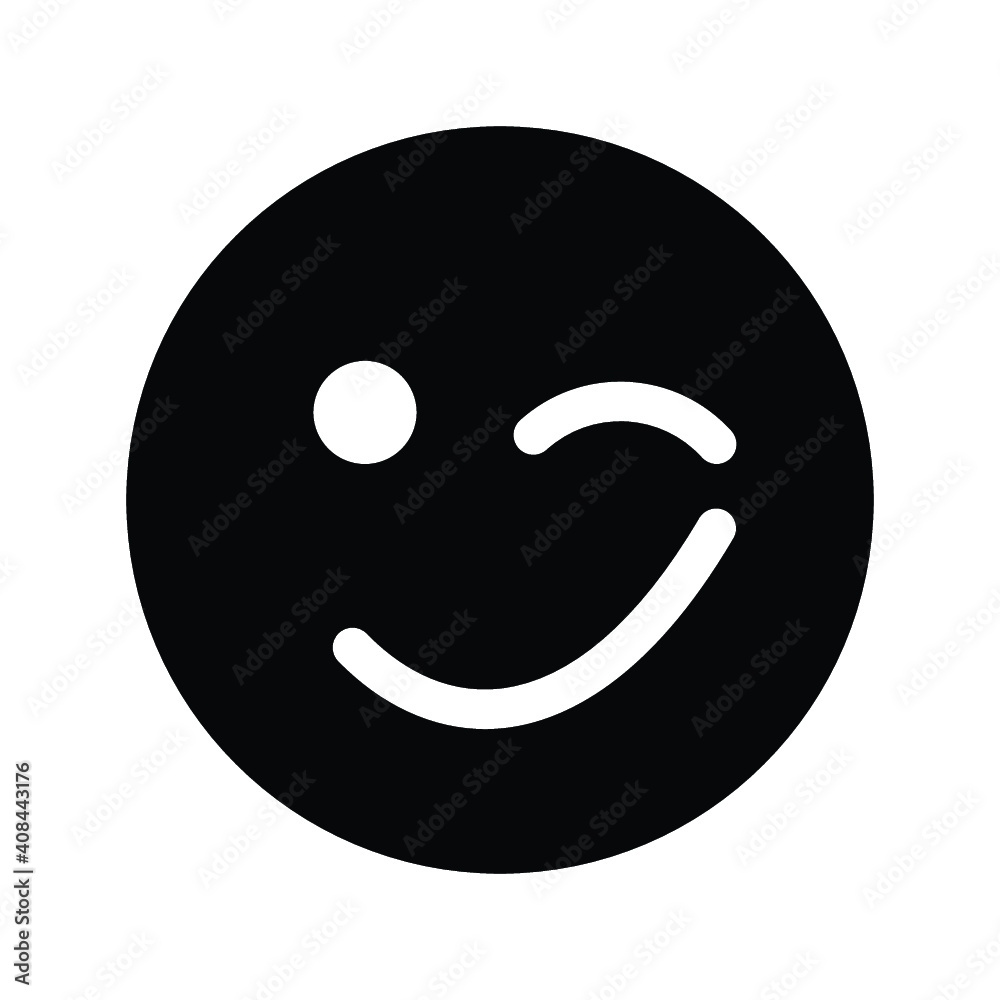 blink eye emoticon smiley vector blink eye emoticon smiley vector