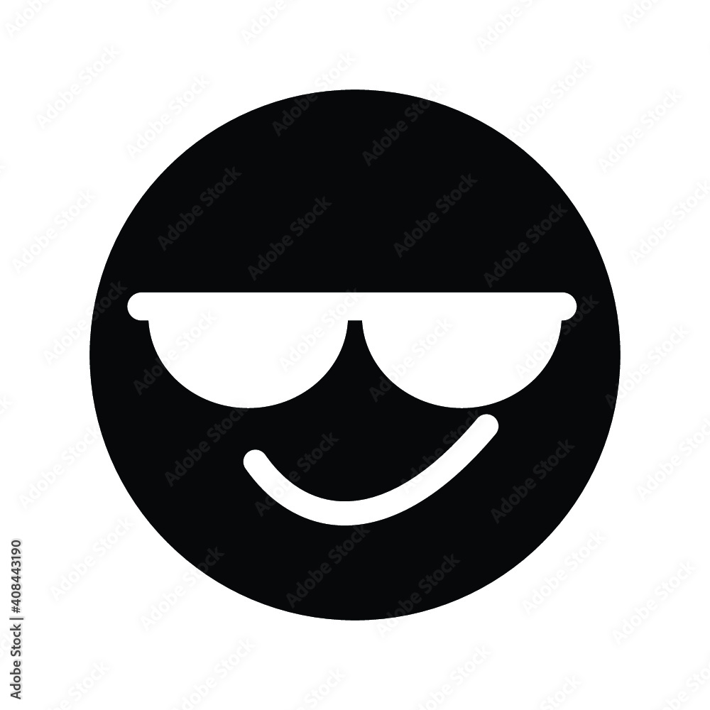 cool face  emoticon smiley vector