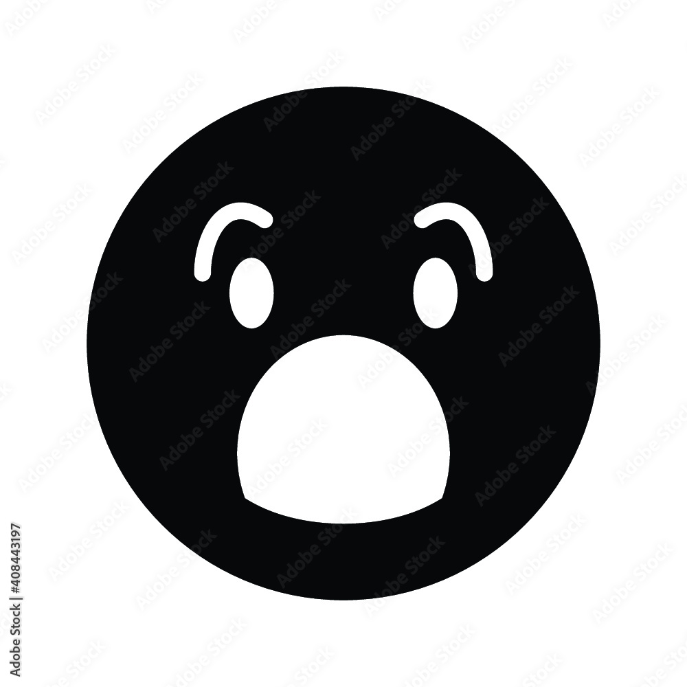 Fototapeta premium shocked face emoticon smiley vector