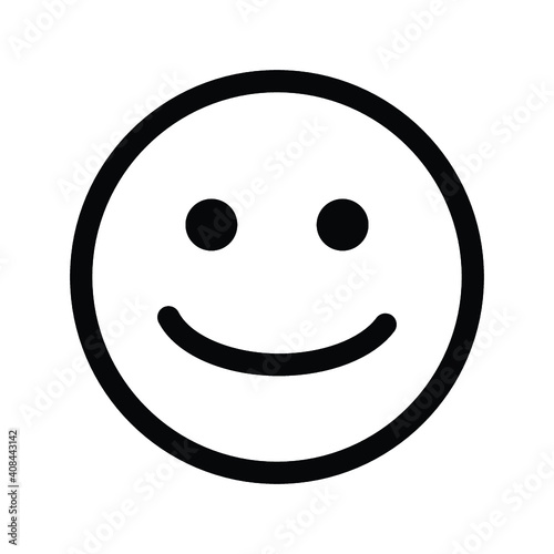 happy face icon, emoticon smiley vector