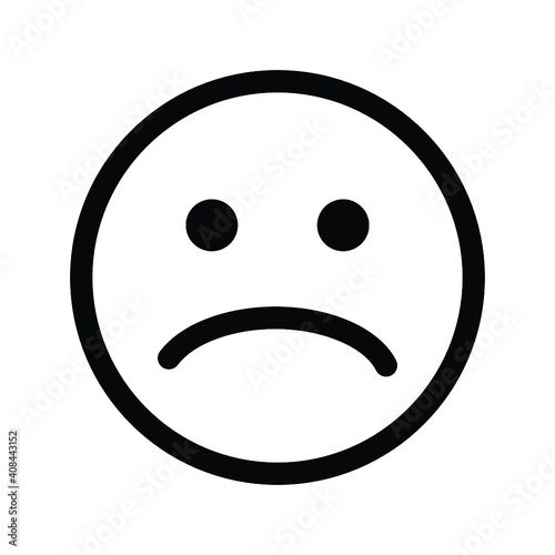 sad face icon,  emoticon smiley vector