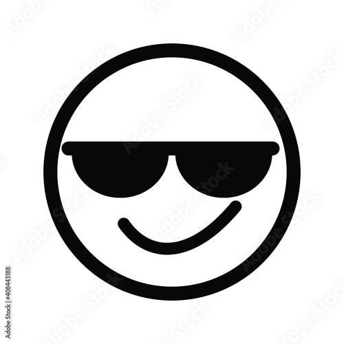 cool face  emoticon smiley vector