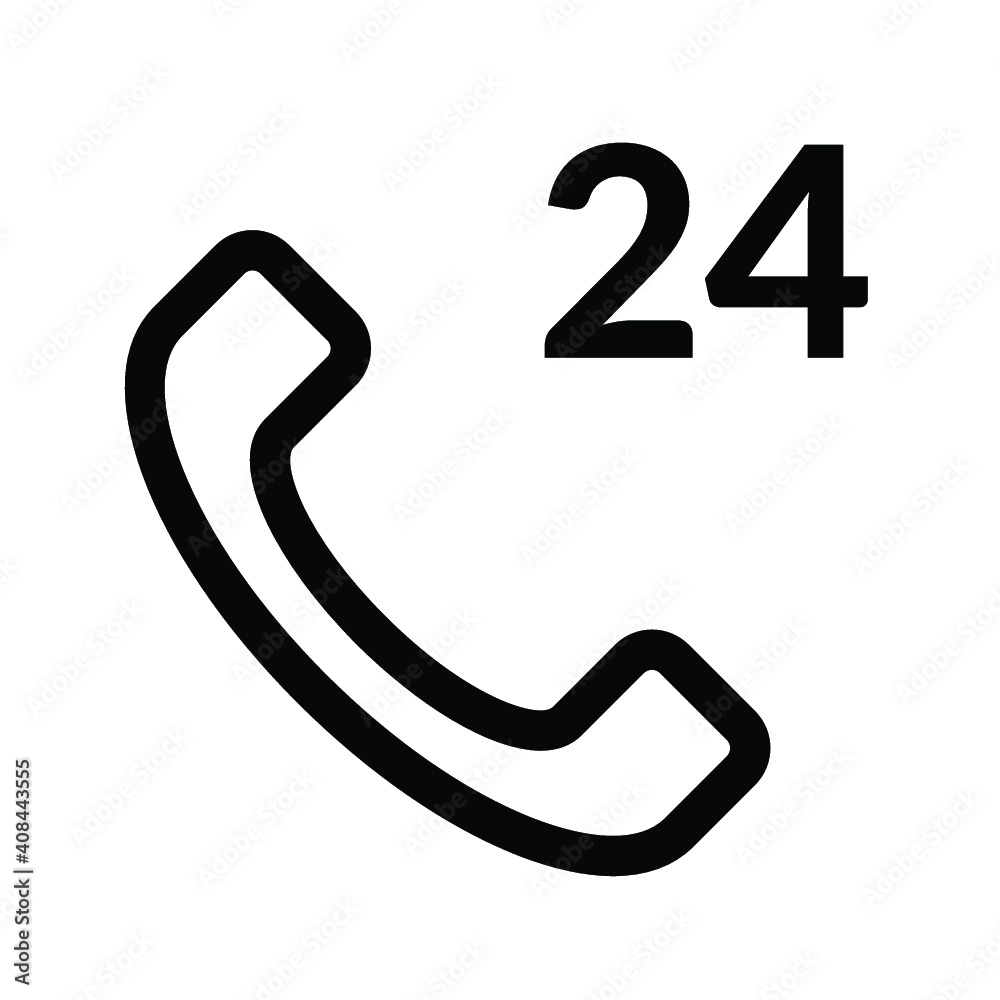 customers service icon, 24 hour phone, communication vector customers service icon, 24 hour phone, communication vector