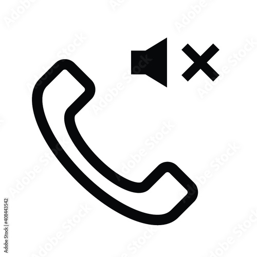 silent call icon, mute, communication vector