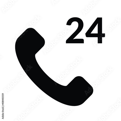 customers service icon, 24 hour phone, communication vector