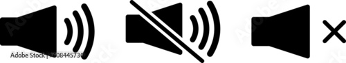 Sound off vector icon. Mute button speaker on white background. eps 10