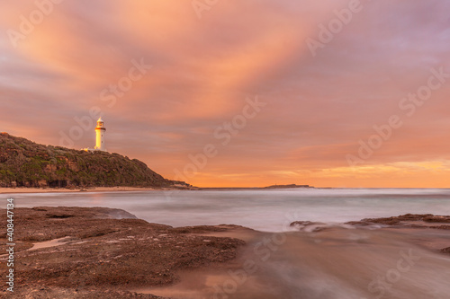Beautiful sunset over Norah Head Lighthouse . Norah Head,. Central Coast of N.S.W. Australia.