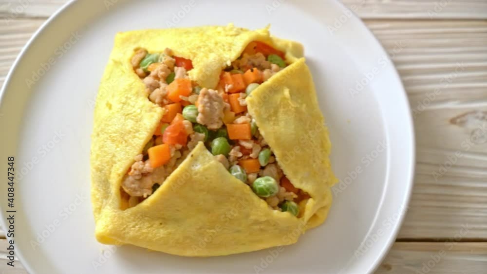 egg wrap or stuffed egg with minced pork and vegetable egg wrap or stuffed egg with minced pork and vegetable
