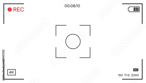 Recording or taking photo screen with focus vector