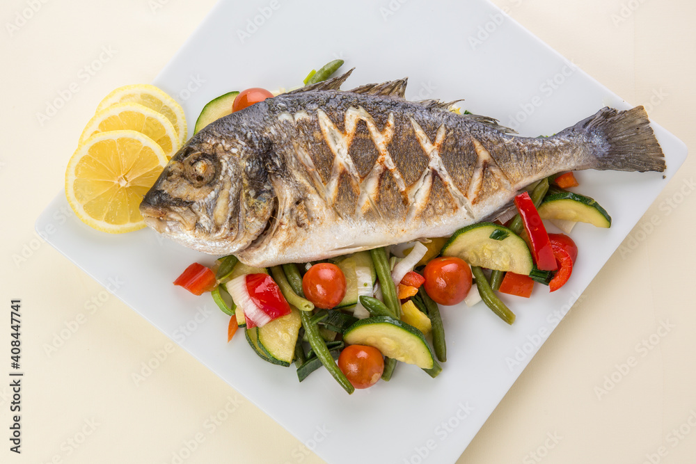 Fresh Whole Gilthead Fish On Ice In Black And White Fresh Whole Gilthead Fish On Ice In Black And White